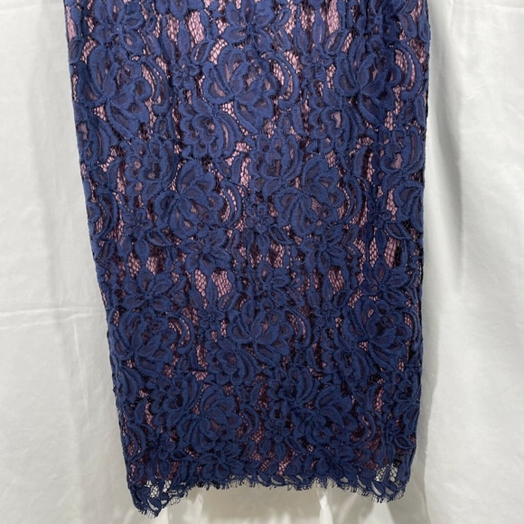 NWT JS Collections [ 8 ] Embroidered Lace Blouson Dress in‎ Navy Rose - Picture 9 of 12